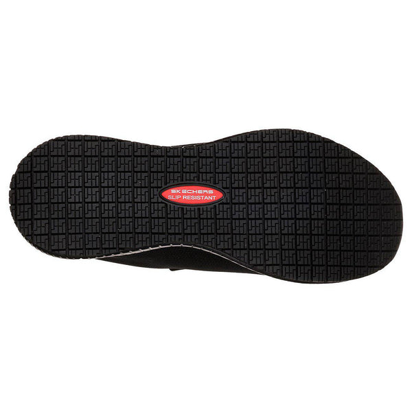 Skechers 77222EC Sqaud Sr Black Elasticated Ladies Slip On Work Trainers-elevate your sole