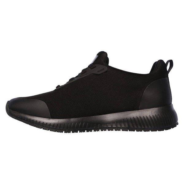 Skechers 77222EC Sqaud Sr Black Elasticated Ladies Slip On Work Trainers-elevate your sole