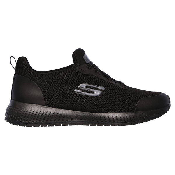 Skechers 77222EC Sqaud Sr Black Elasticated Ladies Slip On Work Trainers-elevate your sole