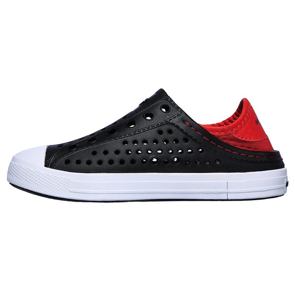Skechers 91995L Guzman Stepz Boys Black and Red Slip On Shoes - elevate your sole
