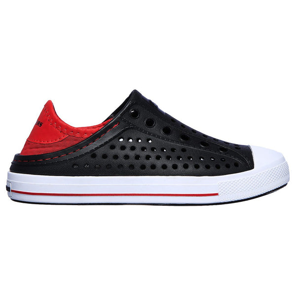 Skechers 91995L Guzman Stepz Boys Black and Red Slip On Shoes - elevate your sole
