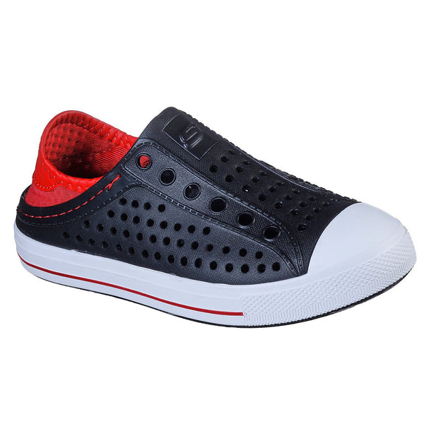 Skechers 91995L Guzman Stepz Boys Black and Red Slip On Shoes - elevate your sole