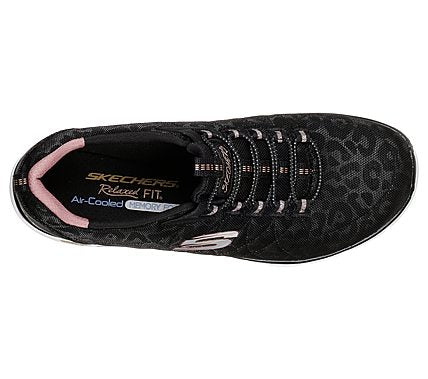 Skechers Ladies 12825 Empire Black Pink Trainers - elevate your sole
