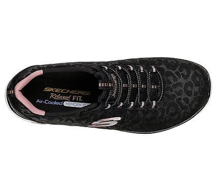 Skechers Ladies 12825 Empire Black Pink Trainers - elevate your sole