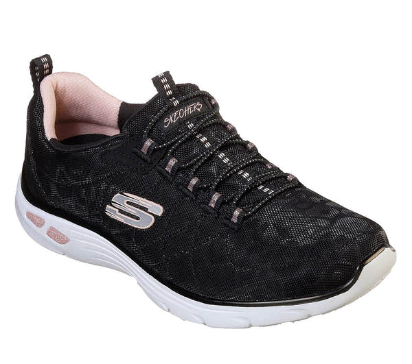 Skechers Ladies 12825 Empire Black Pink Trainers - elevate your sole