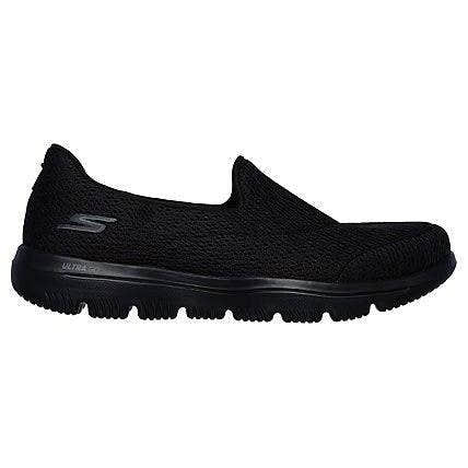 Skechers Ladies 15738 Go Walk Black Slip On Trainer Shoes-elevate your sole