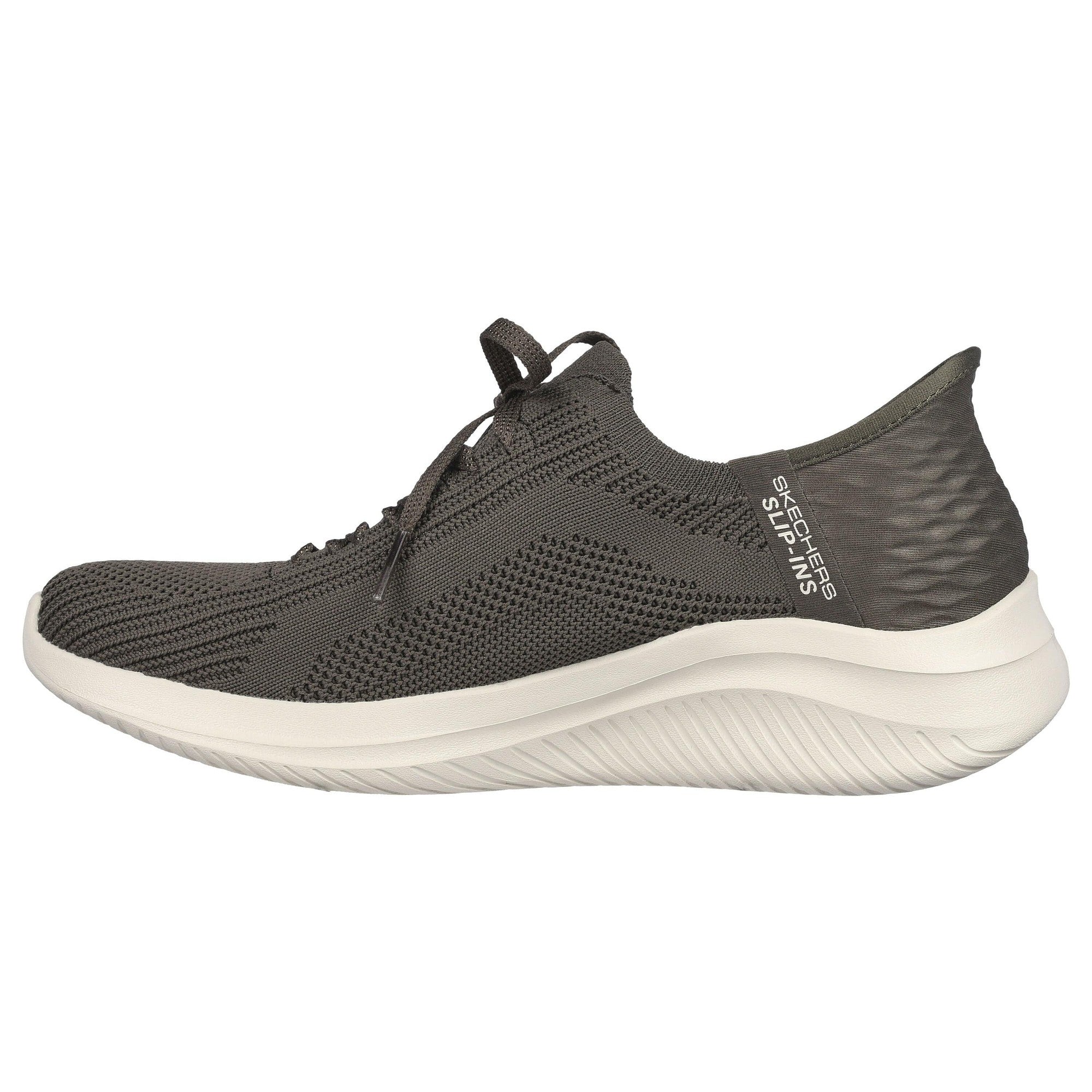 Skechers Slip-ins 149710 Ultra Flex 3.0-Brilliant Path Ladies Olive Textile Vegan Slip On Trainers-elevate your sole