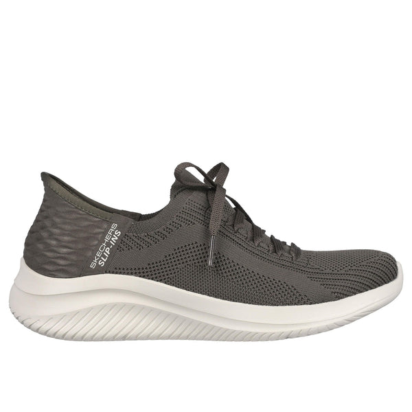 Skechers Slip-ins 149710 Ultra Flex 3.0-Brilliant Path Ladies Olive Textile Vegan Slip On Trainers-elevate your sole