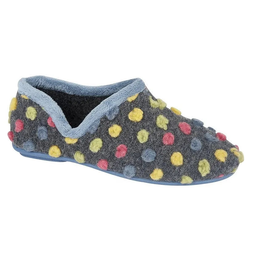 Sleepers LS311LC Ladies Blue/Multi Full Slippers-elevate your sole