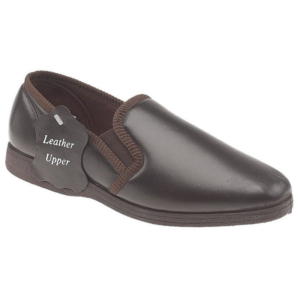 Sleepers MS414B Hadley Dark Brown Soft Leather Slipper-elevate your sole