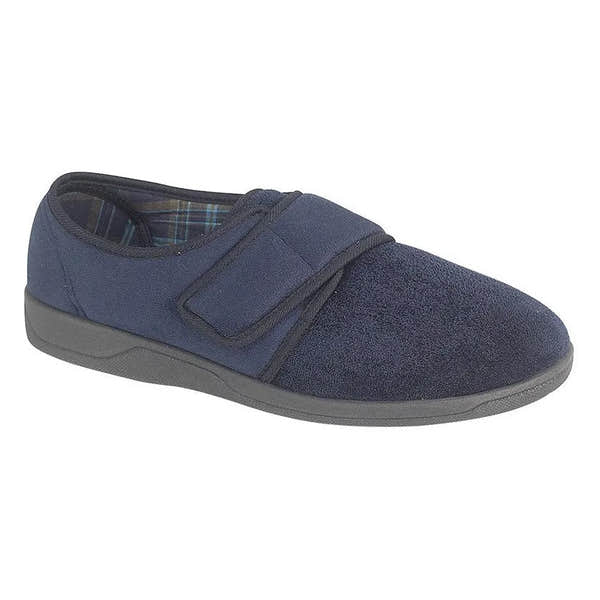 Sleepers MS507C Tom Navy Blue Velour Slipper-elevate your sole
