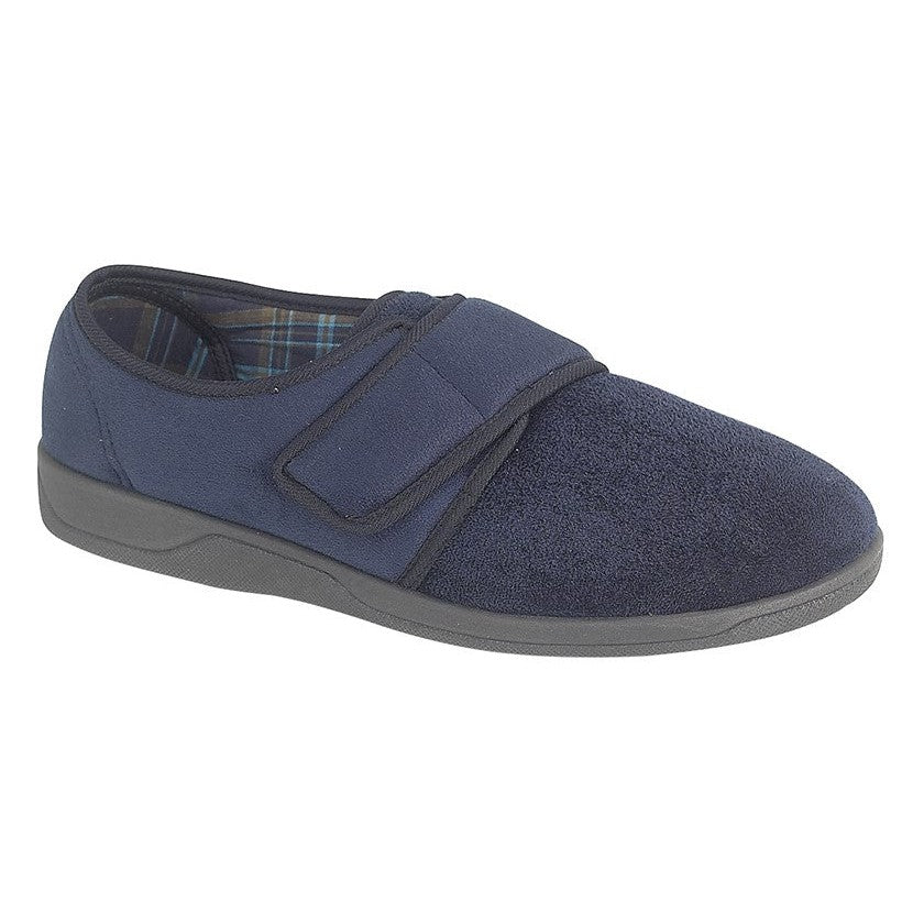 Sleepers MS507C Tom Navy Blue Velour Slipper-elevate your sole