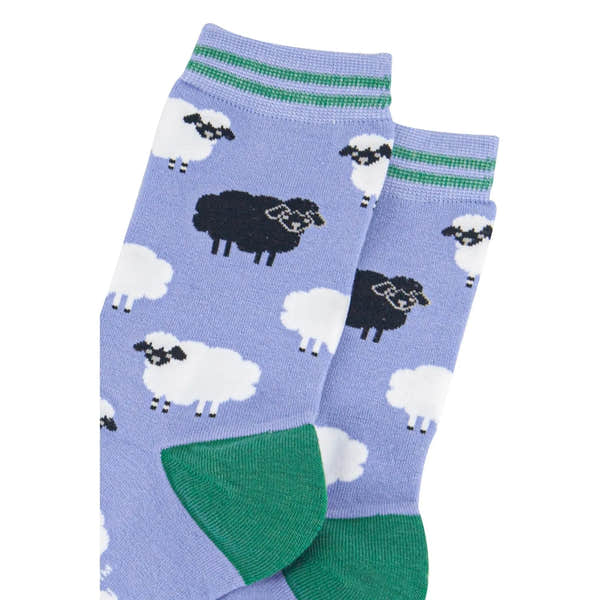 Sock Talk Bamboo Socks Light Blue/Green, Black Sheep