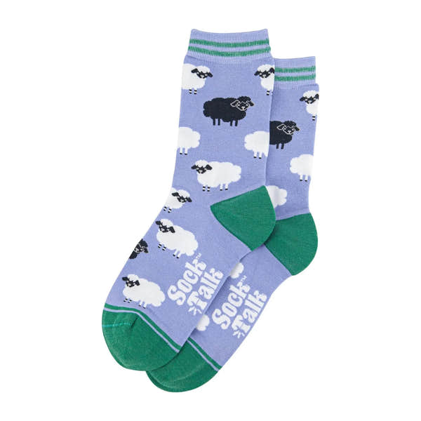 Sock Talk Bamboo Socks Light Blue/Green, Black Sheep