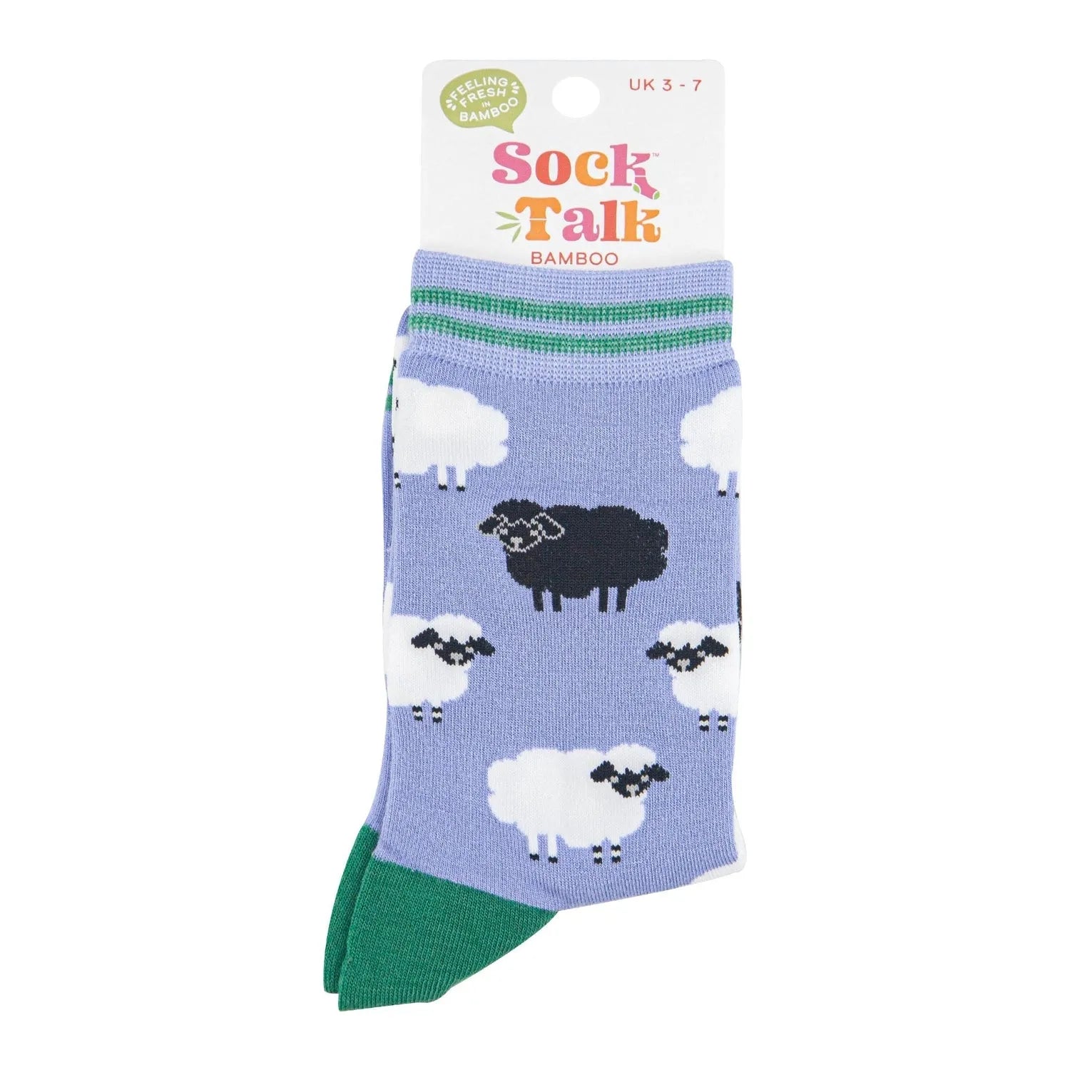 Sock Talk Bamboo Socks Light Blue/Green, Black Sheep