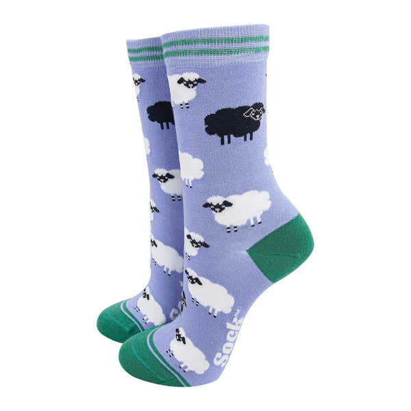 Sock Talk Bamboo Socks Light Blue/Green, Black Sheep