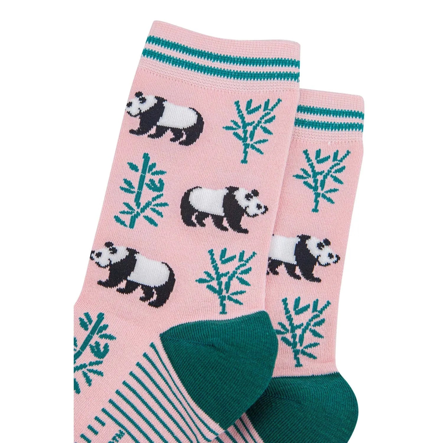 Sock Talk Bamboo Socks Light Pink/Green, Panda