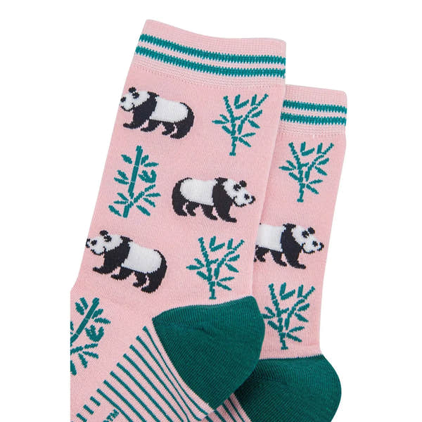 Sock Talk Bamboo Socks Light Pink/Green, Panda