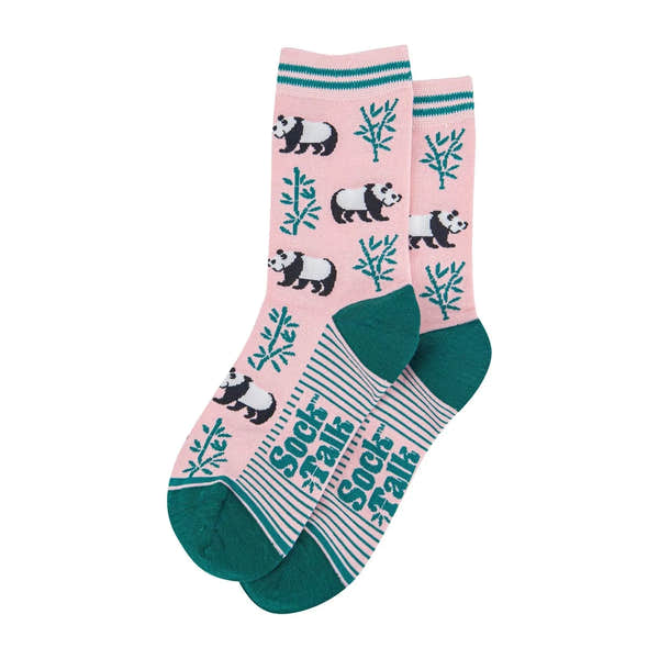 Sock Talk Bamboo Socks Light Pink/Green, Panda