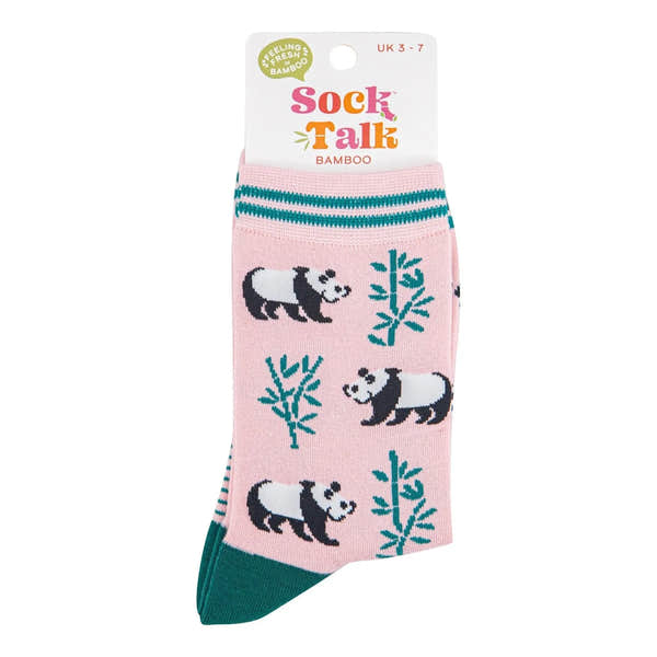 Sock Talk Bamboo Socks Light Pink/Green, Panda