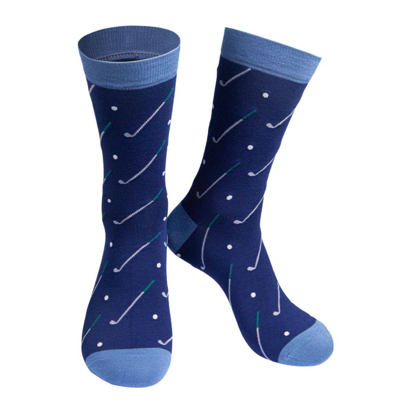 Sock Talk Blue Bamboo Golf Socks Novelty Dress-elevate your sole