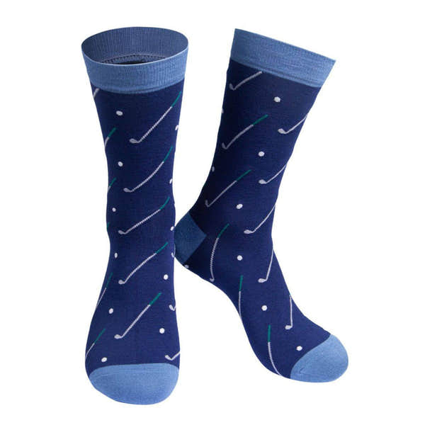 Sock Talk Blue Bamboo Golf Socks Novelty Dress-elevate your sole