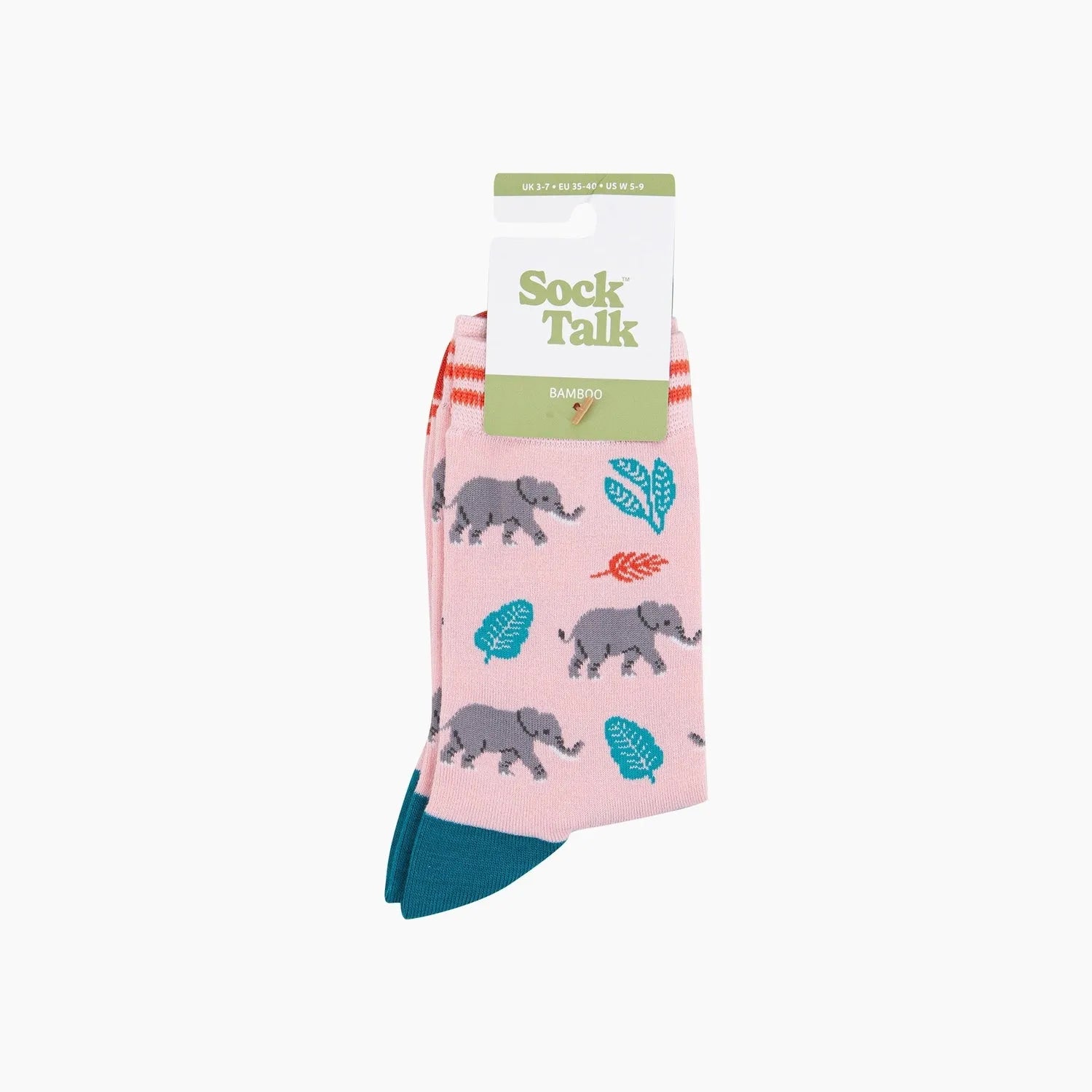 Sock Talk Elephants Bamboo Socks in Pink