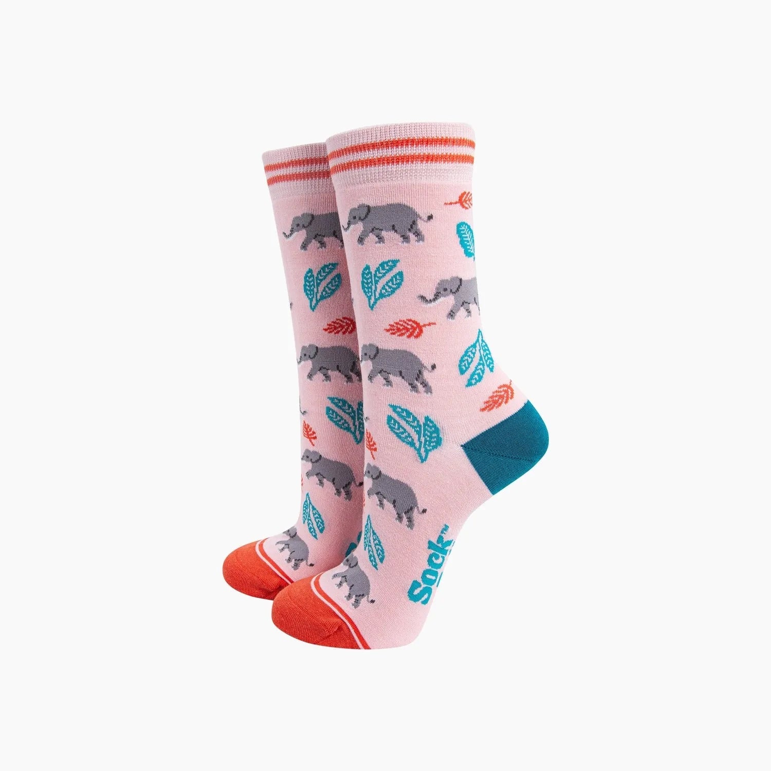 Sock Talk Elephants Bamboo Socks in Pink