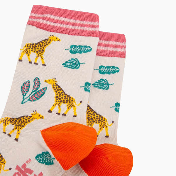 Sock Talk Giraffe Bamboo Socks in Cream