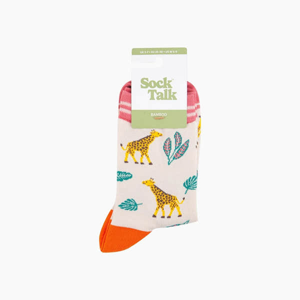 Sock Talk Giraffe Bamboo Socks in Cream