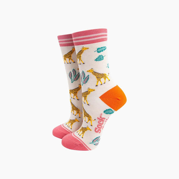 Sock Talk Giraffe Bamboo Socks in Cream