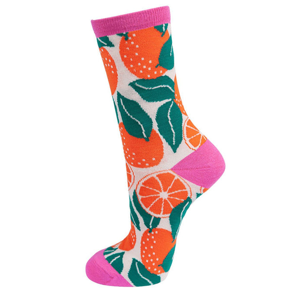 Sock Talk Pink Bamboo ‘Oranges’ Socks-elevate your sole