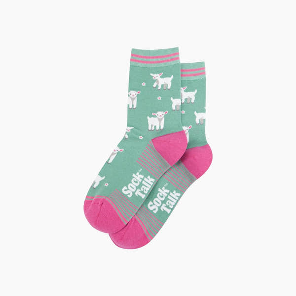 Sock Talk Spring Lambs Bamboo Socks in Green