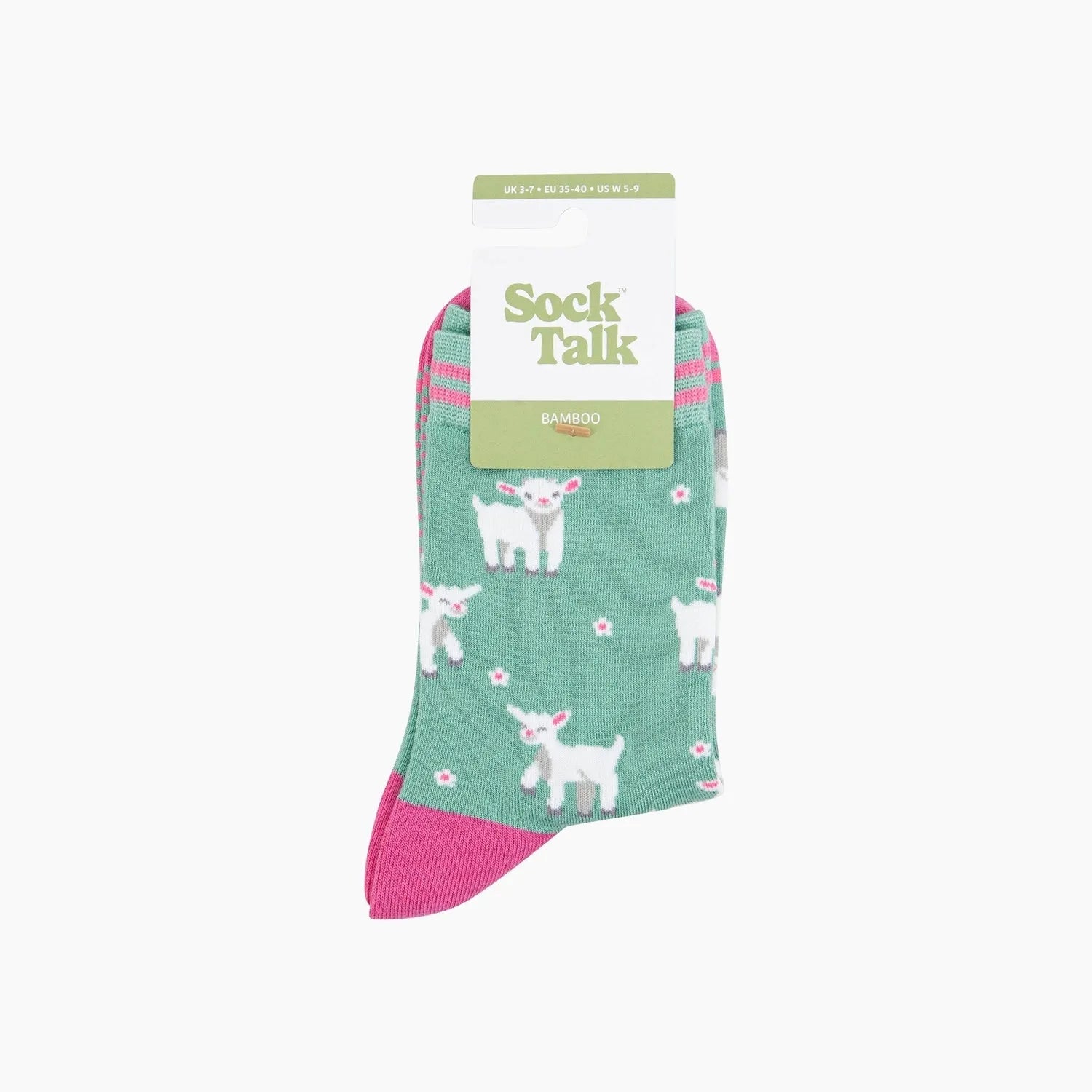 Sock Talk Spring Lambs Bamboo Socks in Green
