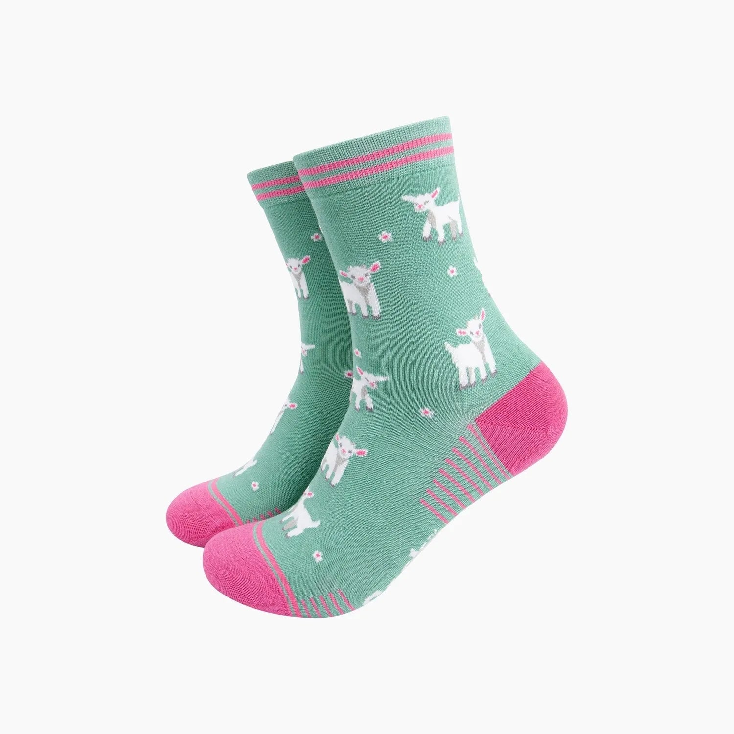 Sock Talk Spring Lambs Bamboo Socks in Green