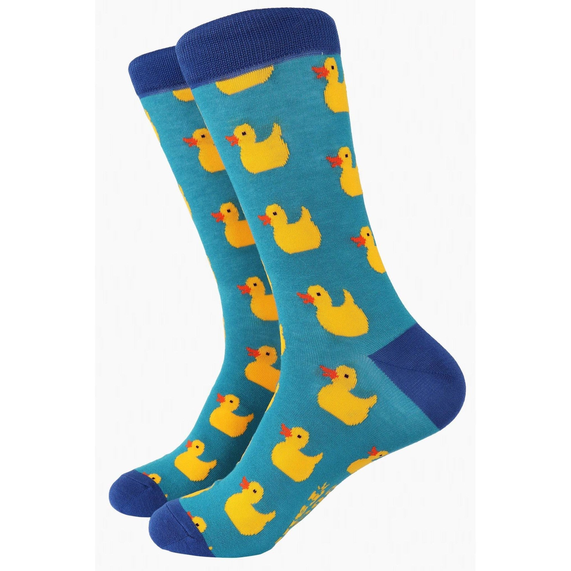 Sock Talk Turquoise Bamboo Rubber Duck Novelty-elevate your sole