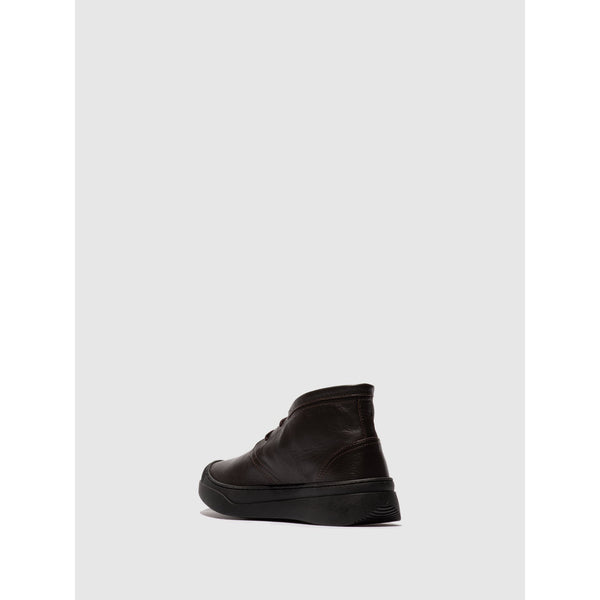 Softinos ALTI772SOF Ladies Dark Oak Brown Lace Up Ankle Boots-elevate your sole