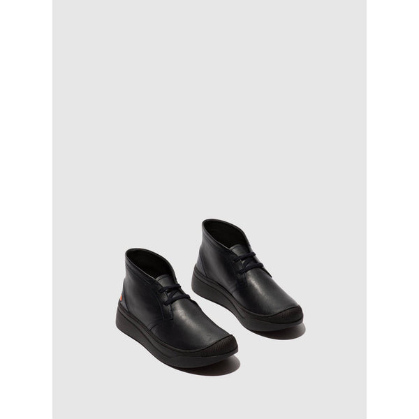 Softinos ALTI772SOF Ladies Navy Lace Up Ankle Boots-elevate your sole