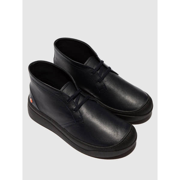 Softinos ALTI772SOF Ladies Navy Lace Up Ankle Boots-elevate your sole
