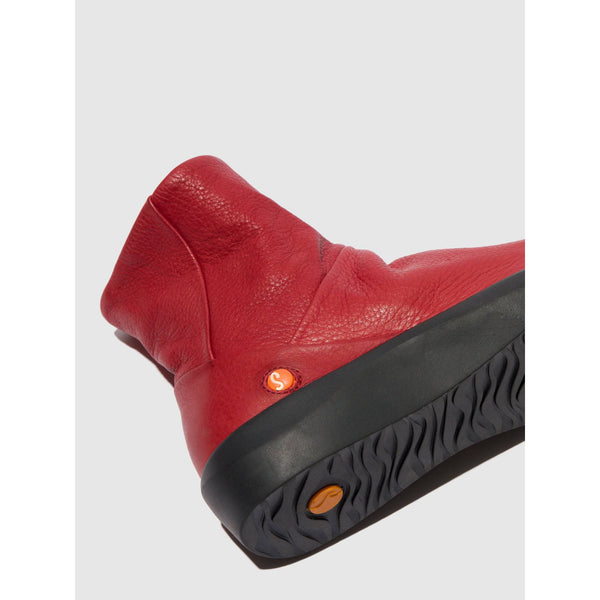 Softinos BLER550SOF Ladies Red Side Zip Ankle Boots-elevate your sole