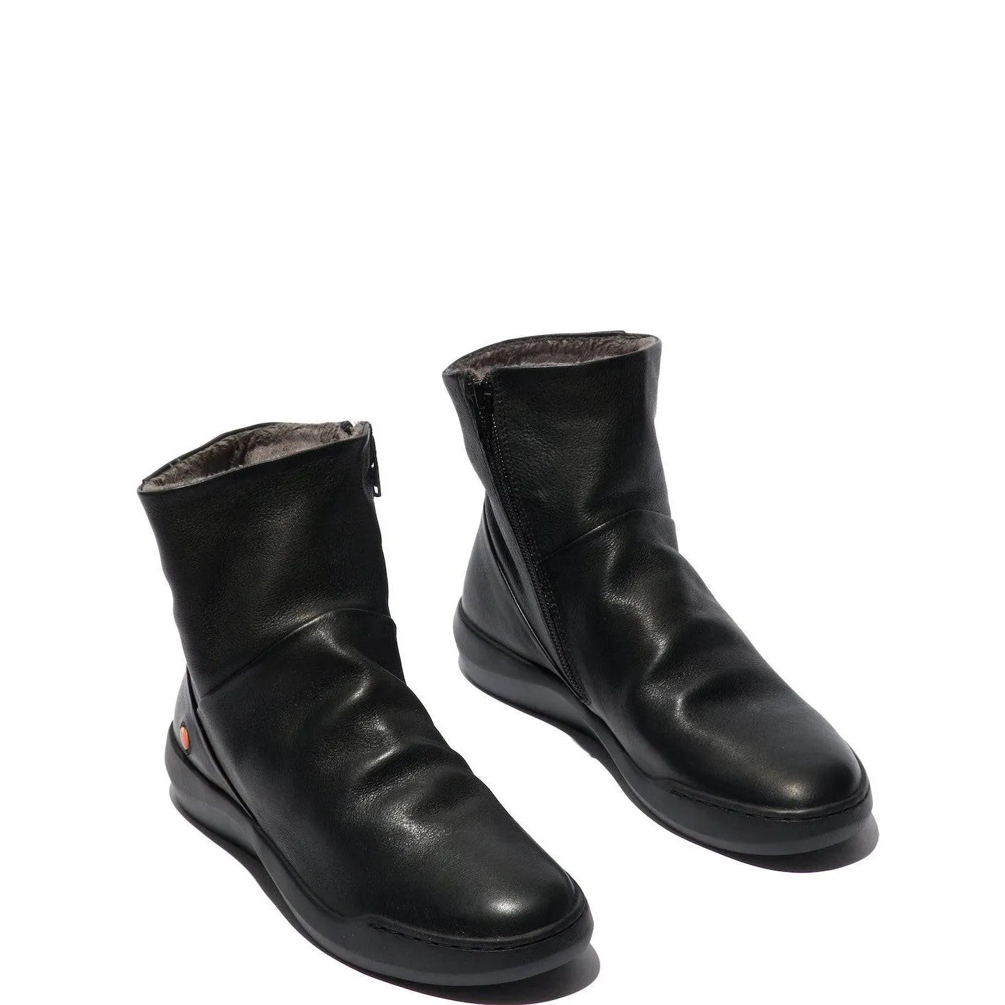 Softinos Bler 550 Ladies Black Leather Side Zip Ankle Boots-elevate your sole