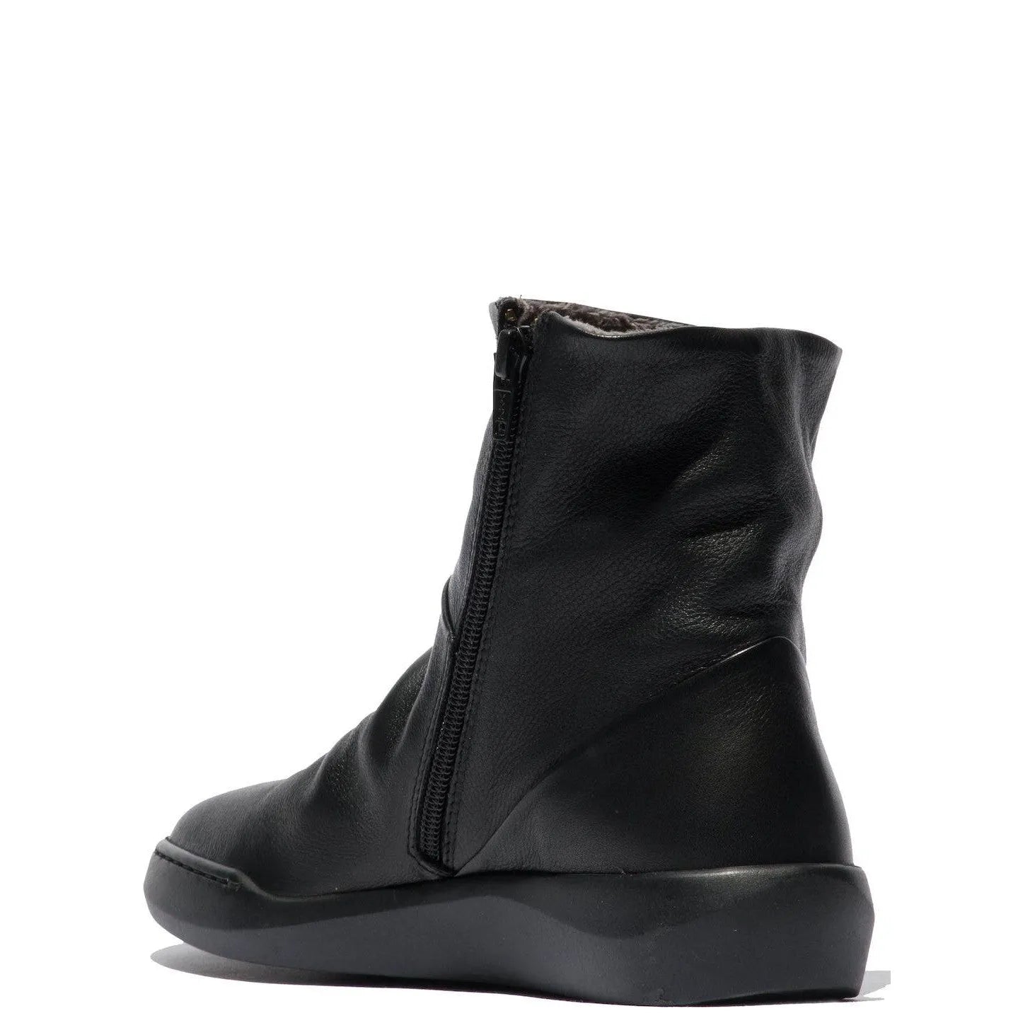Softinos Bler 550 Ladies Black Leather Side Zip Ankle Boots-elevate your sole