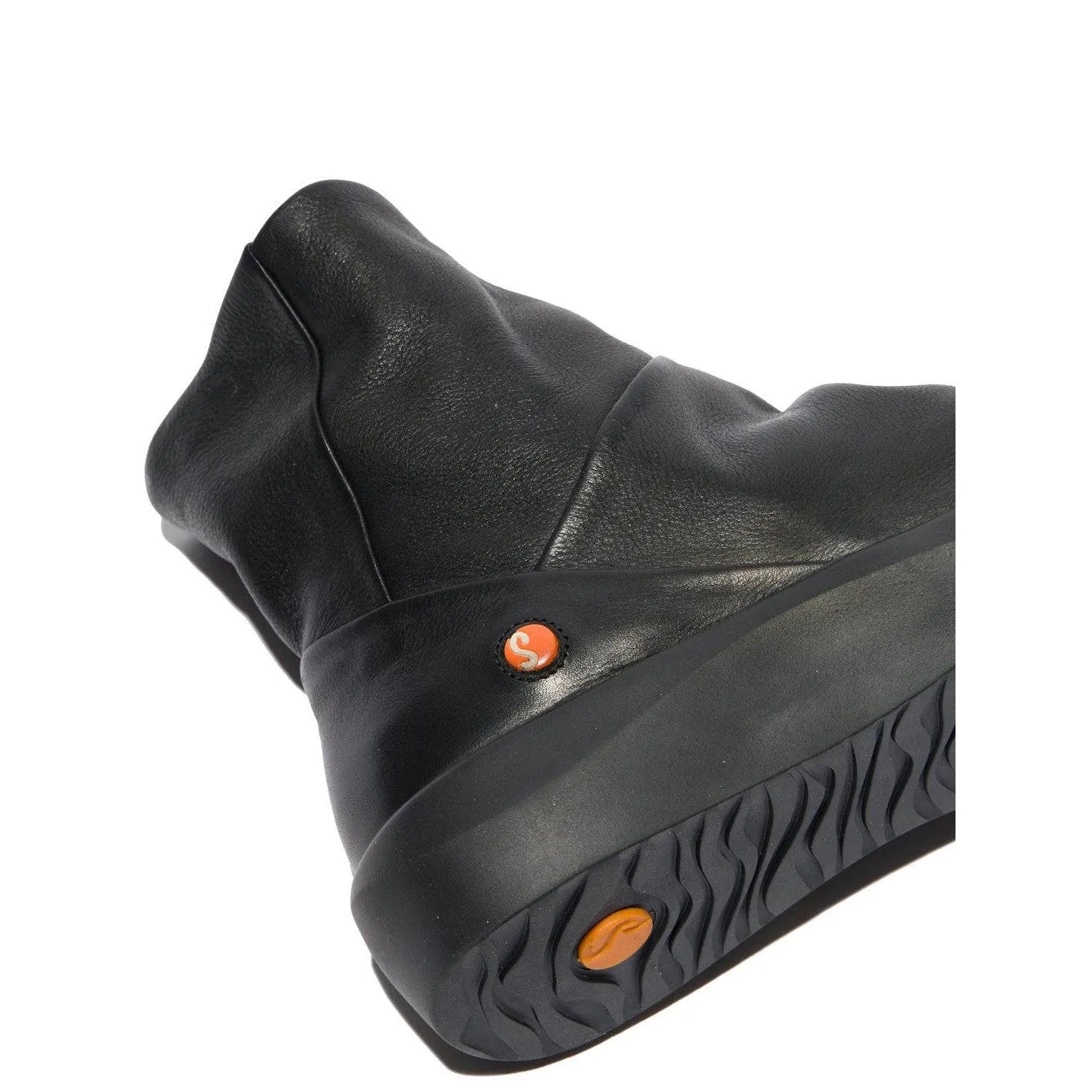 Softinos Bler 550 Ladies Black Leather Side Zip Ankle Boots-elevate your sole