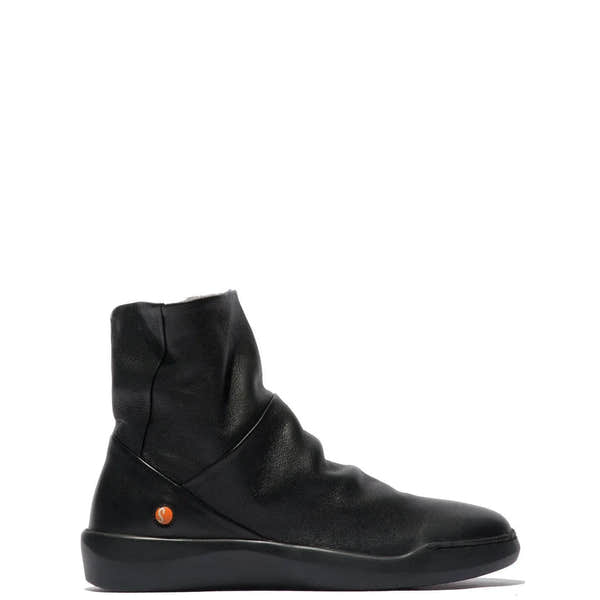 Softinos Bler 550 Ladies Black Leather Side Zip Ankle Boots-elevate your sole