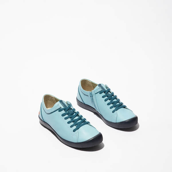 Softinos IBBA691SOF Ladies Sky & Blue Denim Leather Lace Up Shoes-elevate your sole