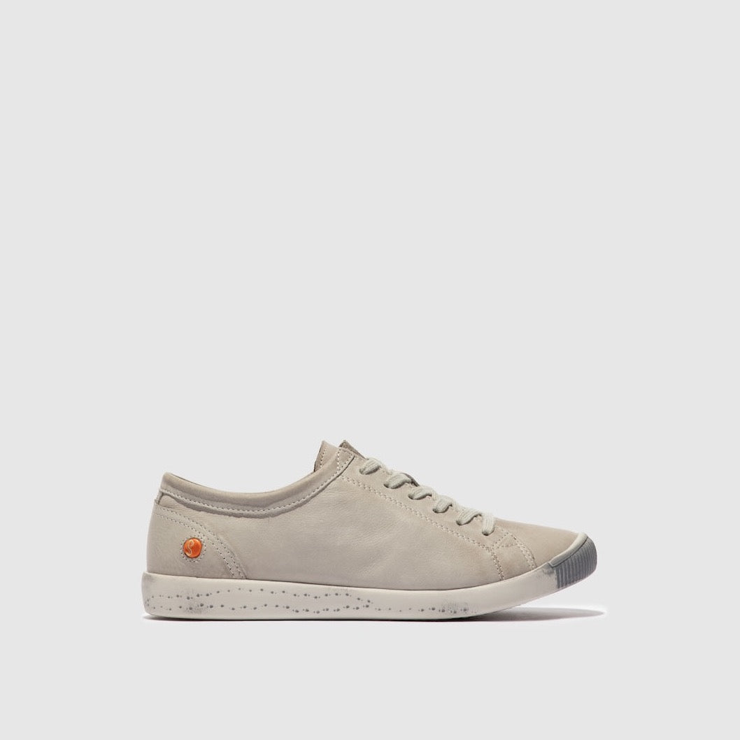 Softinos ISLA154SOF Ladies Light Grey Leather Lace Up Shoes-elevate your sole