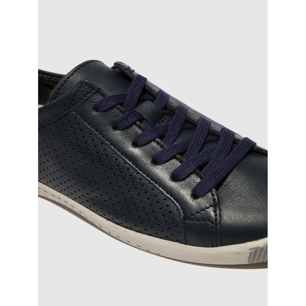 Softinos Ica 388 Ladies Navy Leather Lace Up Shoes-elevate your sole