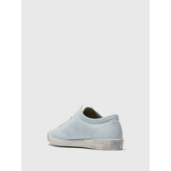 Softinos Isla Ladies Light Blue Leather Lace Up Shoes-elevate your sole