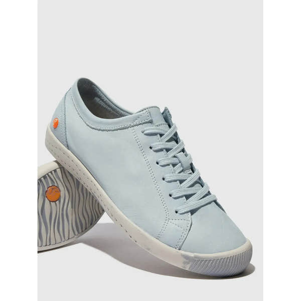 Softinos Isla Ladies Light Blue Leather Lace Up Shoes-elevate your sole