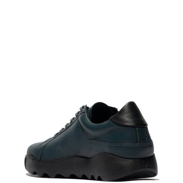 Softinos Whiz 719 Ladies Denim & Black Leather Zip & Lace Trainers-elevate your sole